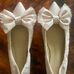 Jcrew Lottie Bow cream flats. Adorable and new. 7 1/2